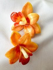 Marka Model Orkide Çiçek Küpe