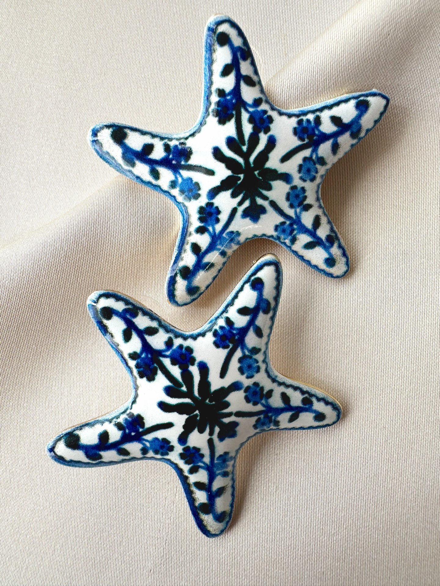 Marka Model Seramik Yıldız Küpe(Mavi)