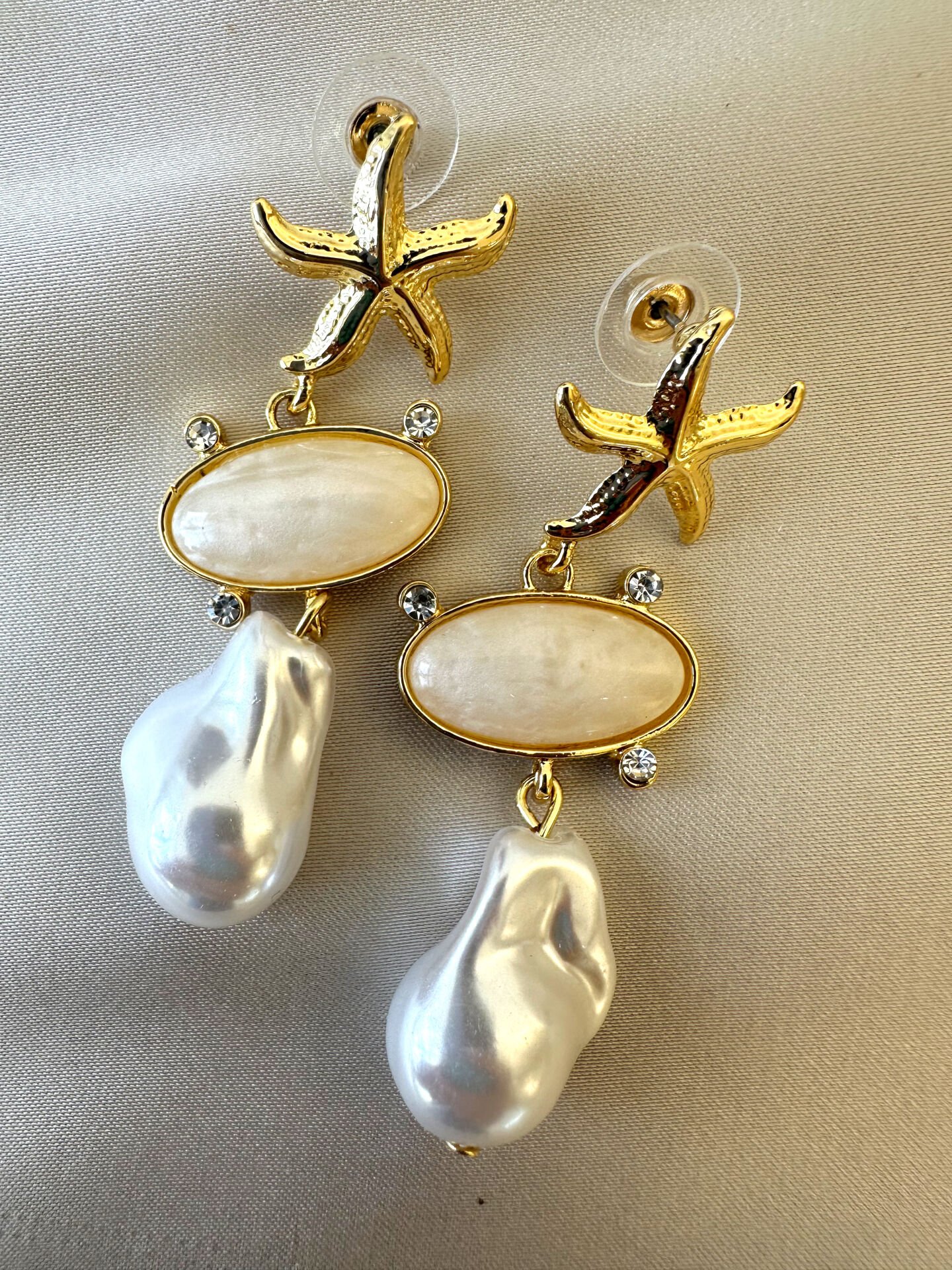 Barok İncili Deniz Yıldızı Küpe