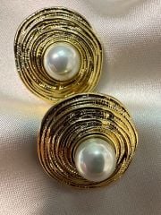 Çelik İncili Daire Küpe