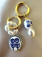 14K Altın Kaplama Çift Lale Küpe