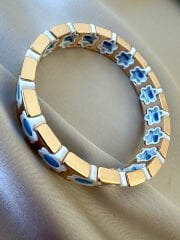 Marka Model Çiçek Seramik Bileklik(Mavi)
