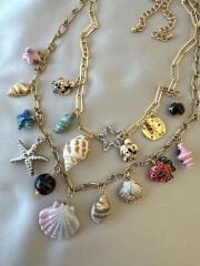 Marka Model Deniz Kabuklu 2’li Kolye