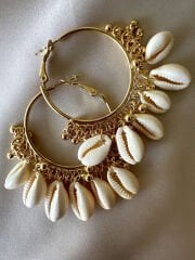 Deniz Kabuğu Detaylı Halka Küpe