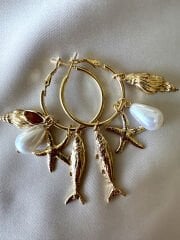 Deniz Yıldızı Charmlı Halka Küpe