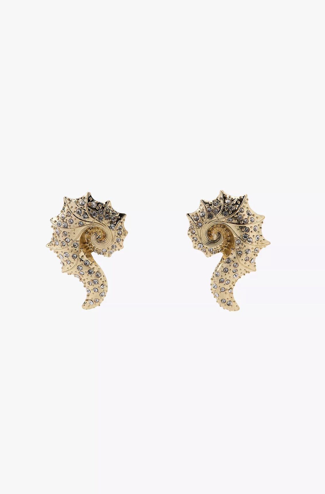 Marka Model Taşlı Deniz Kabuğu Küpe(Gold)