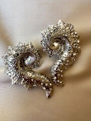 Marka Model Taşlı Deniz Kabuğu Küpe(Silver)