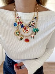 Marka Model 2’li Çiçek Kolye