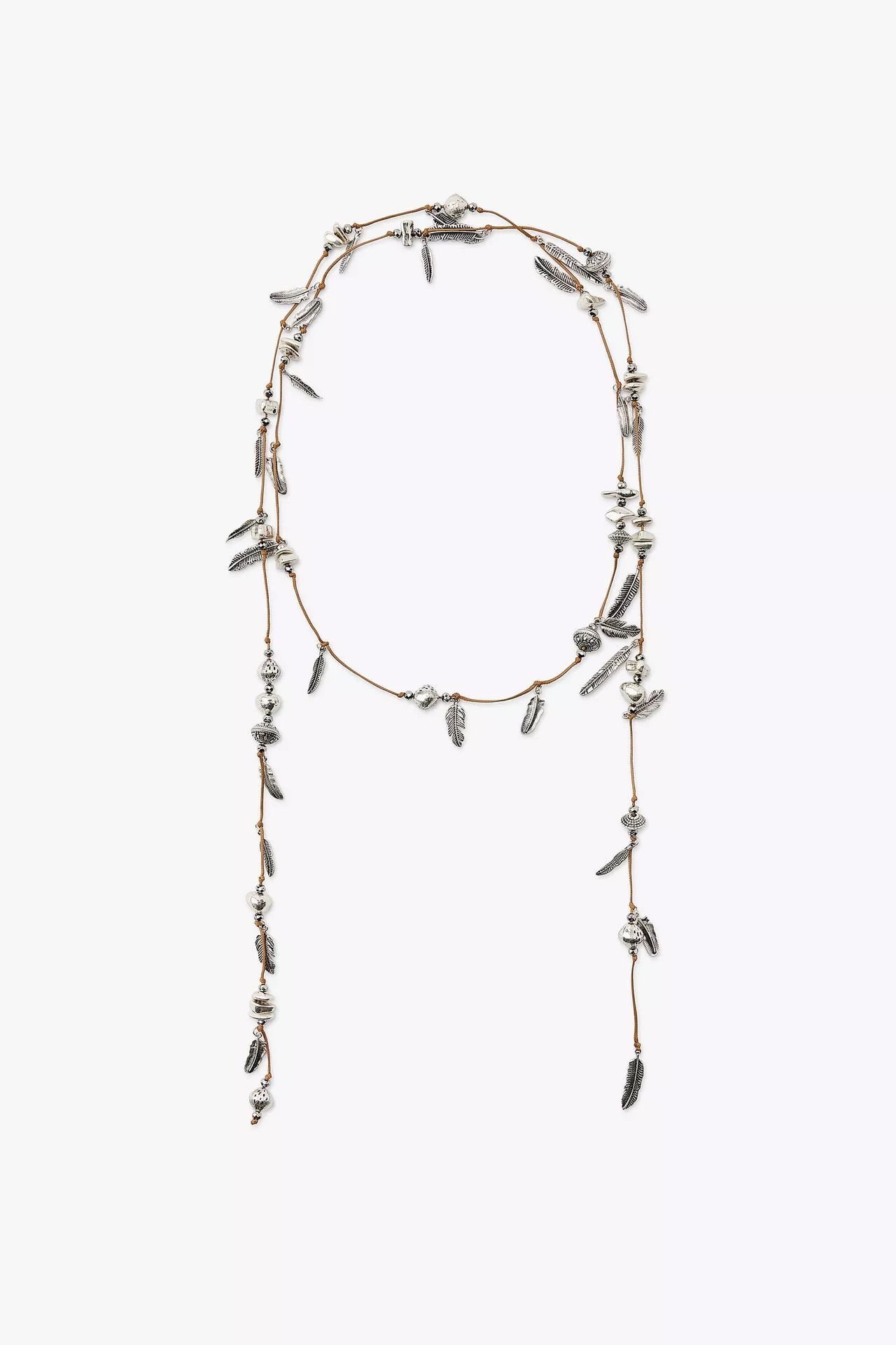 Marka Model Yapraklı Uzun Kolye