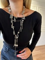 Marka Model Yapraklı Uzun Kolye