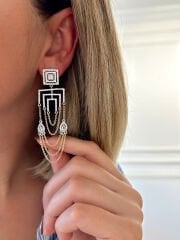 14 K Altın Kaplama Tasarım Küpe