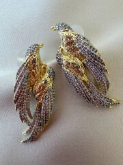 14K Altın Kaplama Anka Kuşu Küpe