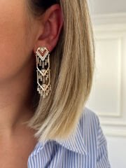 14 K Altın Kaplama Sallantılı Küpe