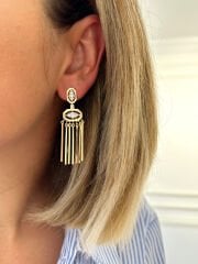 14 K Altın Kaplama Sallantılı Küpe