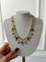 Özel Seri Renkli Taşlı Kolye