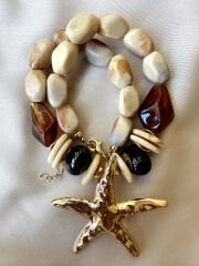 Kemik Deniz Yıldızı Detay Kolye