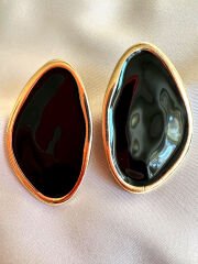 Marka Plaka Küpe(Siyah)