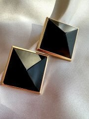 Marka Geometrik Küpe(Siyah)