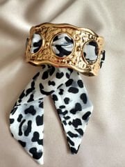 Fularlı Bileklik(Siyah Leopar)