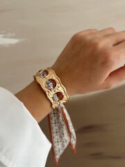 Fularlı Bileklik(Kahve Desenli)