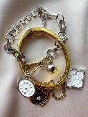 Marka Model 2’li Saat Charm Bileklik Seti