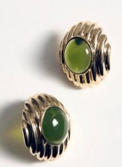 Marka Model Yeşil Taşlı Küpe