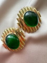 Marka Model Yeşil Taşlı Küpe