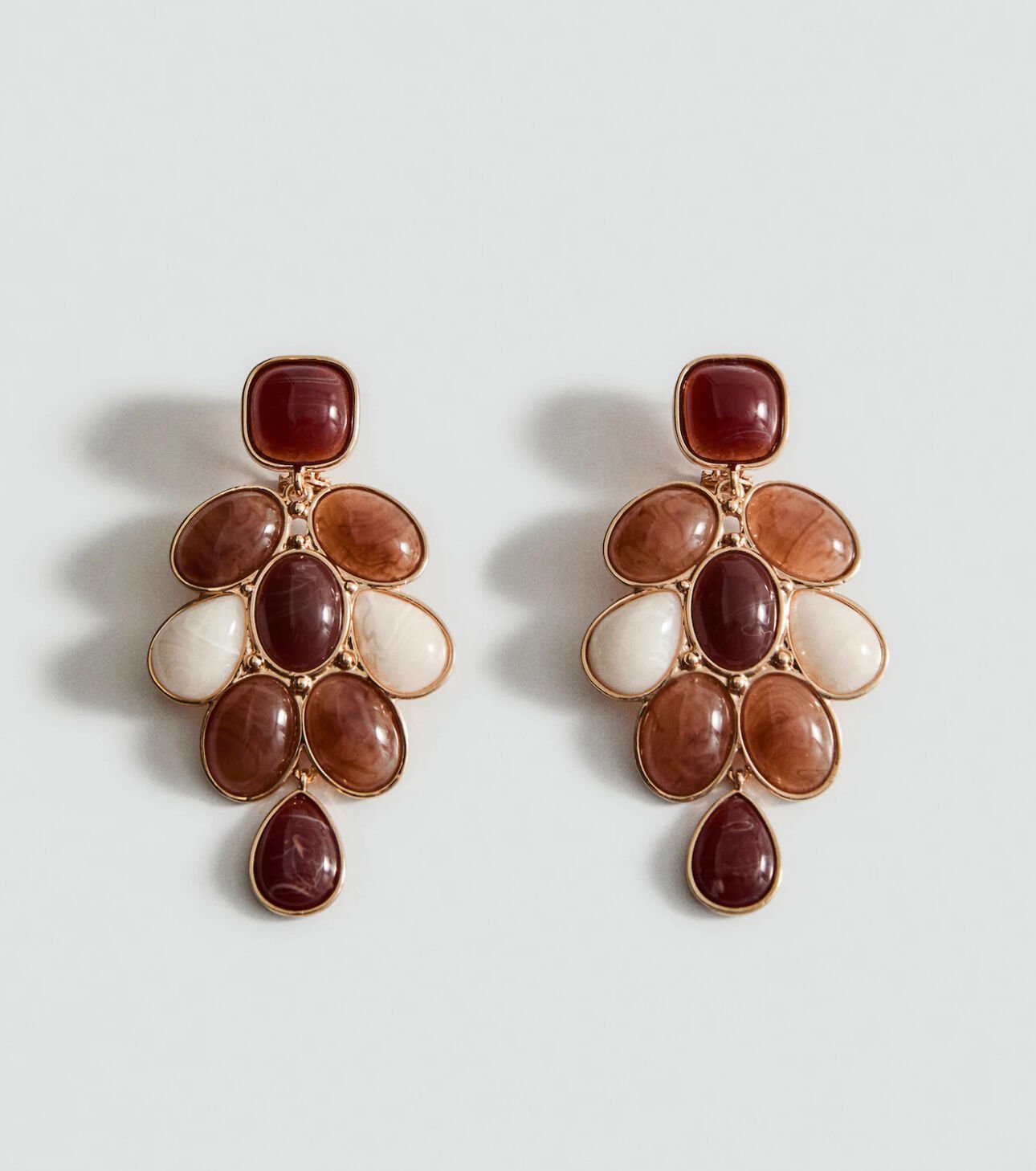 Marka Model Kahverengi Taşlı Küpe