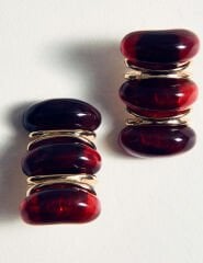 Marka Model Bordo Bombeli Küpe