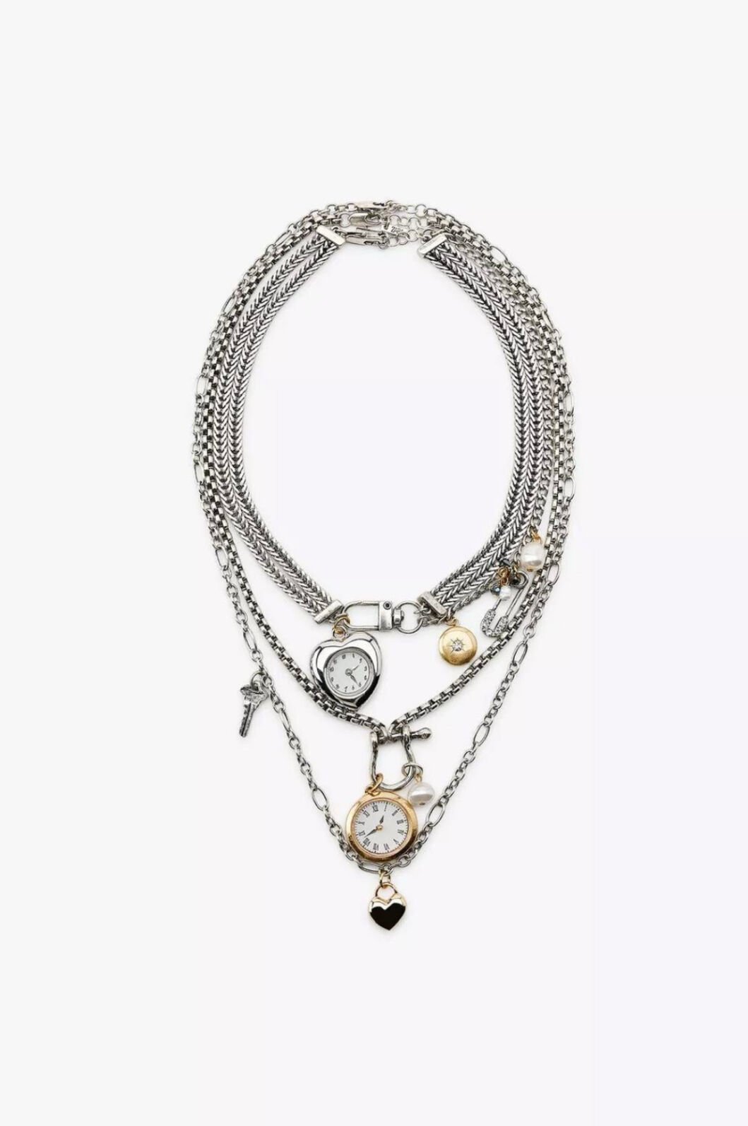 Marka Model Saat Charmlı Kolye Seti