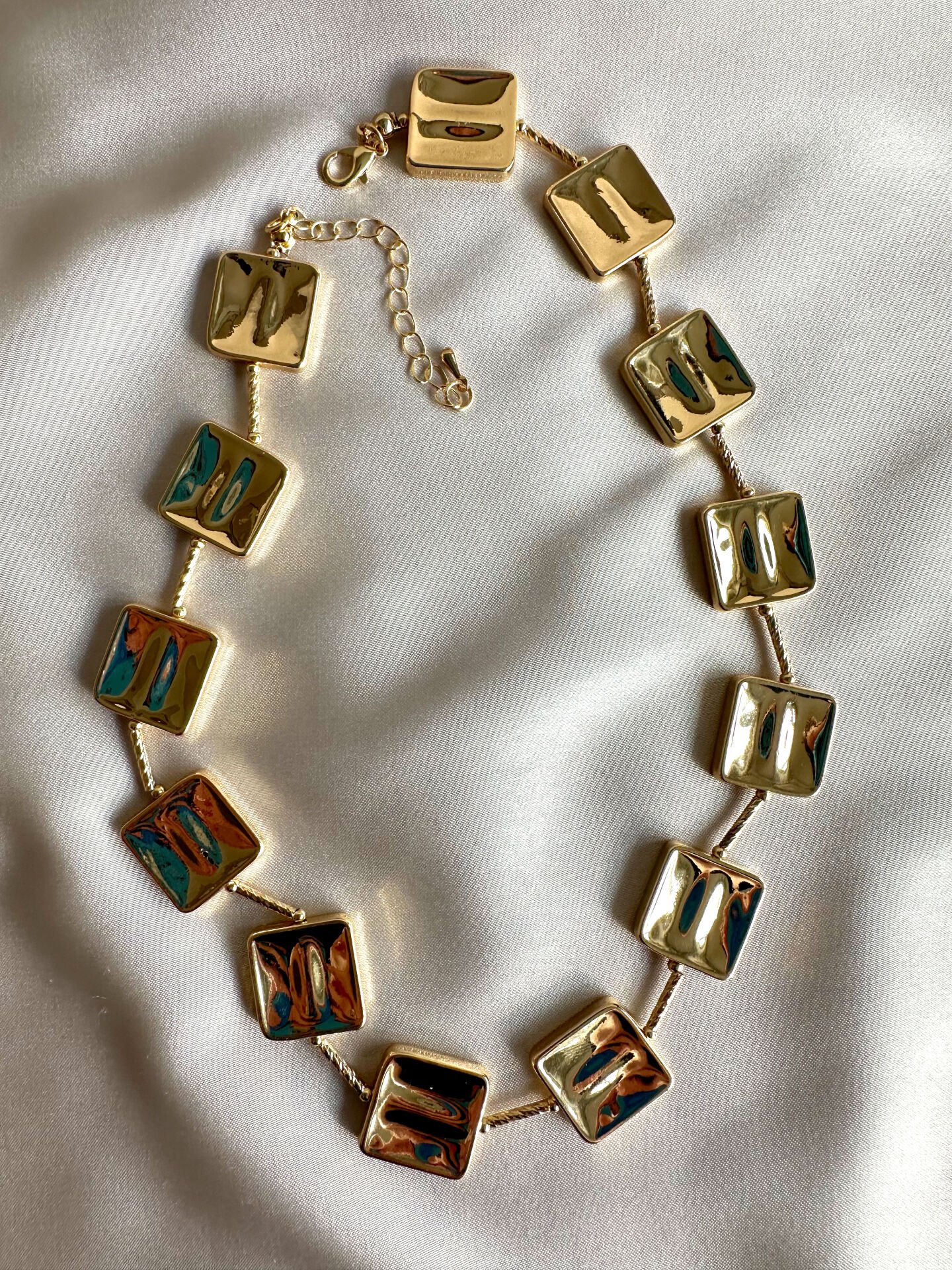 Altın Kaplama Kare Plaka Kolye(Gold)