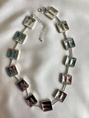 Altın Kaplama Kare Plaka Kolye(Silver)