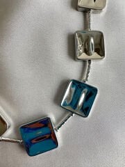 Altın Kaplama Kare Plaka Kolye(Silver)