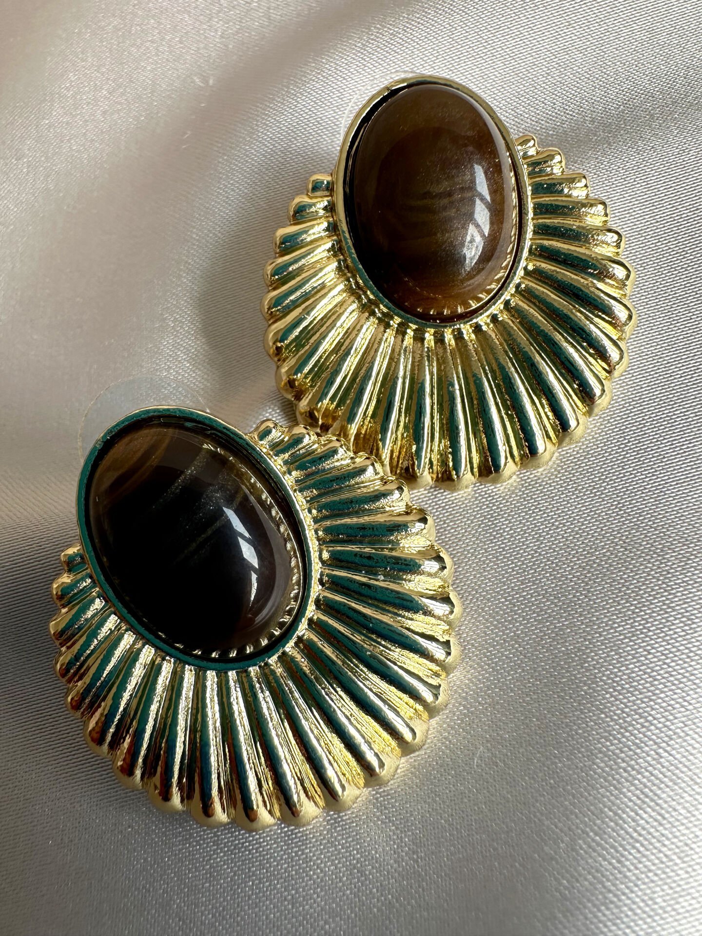 Kahverengi Vintage Küpe