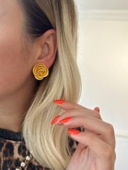 Marka Model Bronz Sarı Küpe