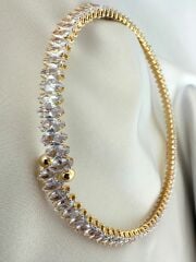 Çelik Taşlı Choker(Gold Renk)