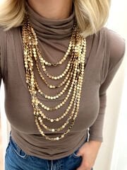 Marka Model Çoklu Gold Kolye