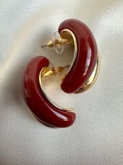 Reçine Detay Küpe(Bordo)