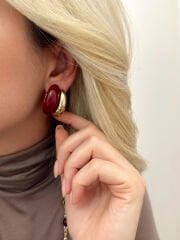 Reçine Detay Küpe(Bordo)