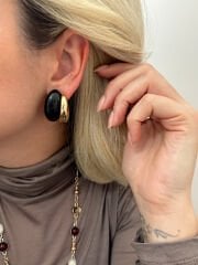 Reçine Detay Küpe(Siyah)