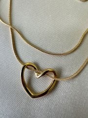 Çelik Gold Kalp Kolye