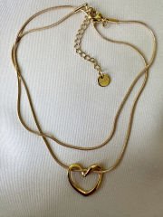 Çelik Gold Kalp Kolye