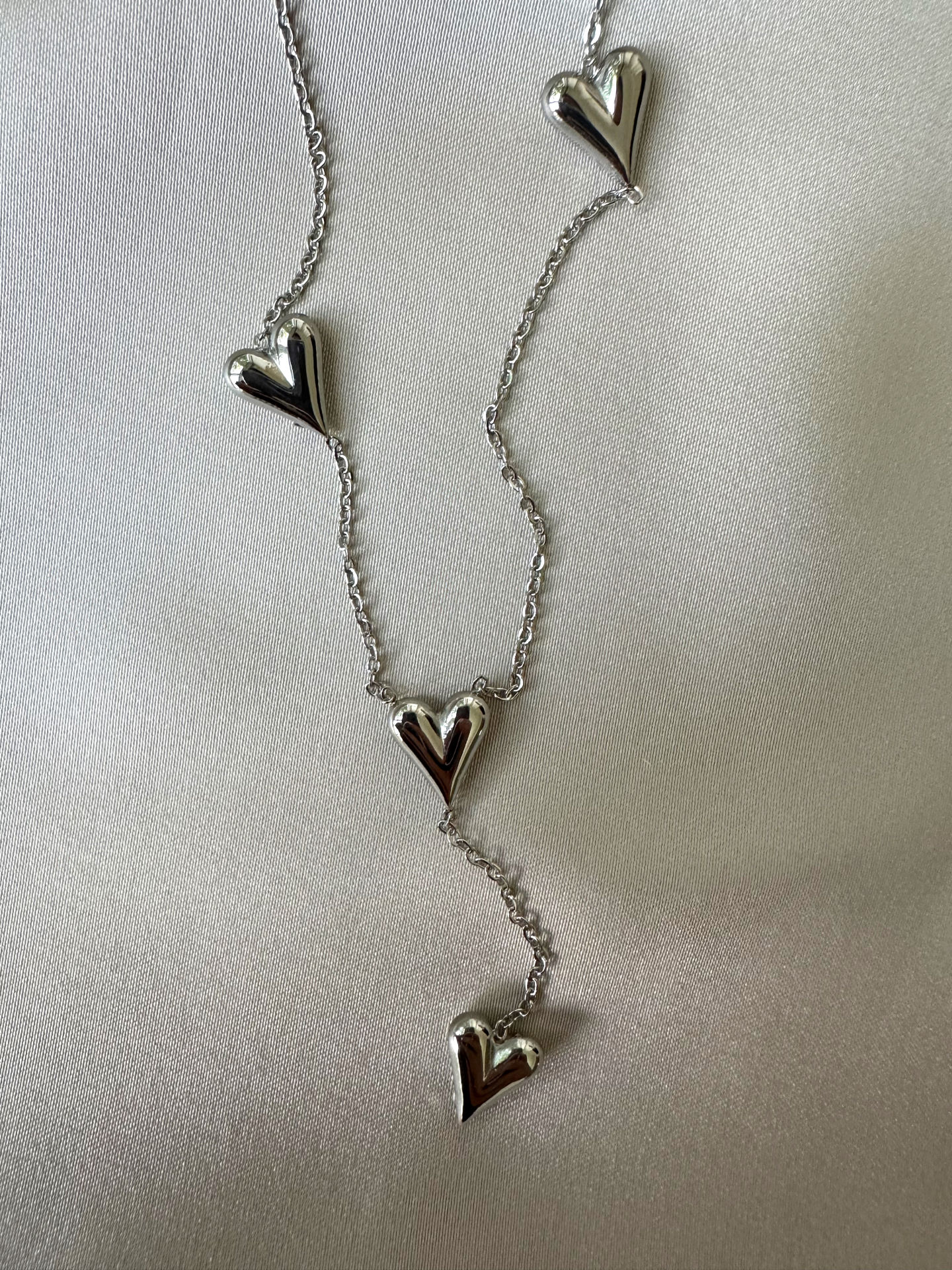 Çelik Sıralı Kalp Kolye(Silver)