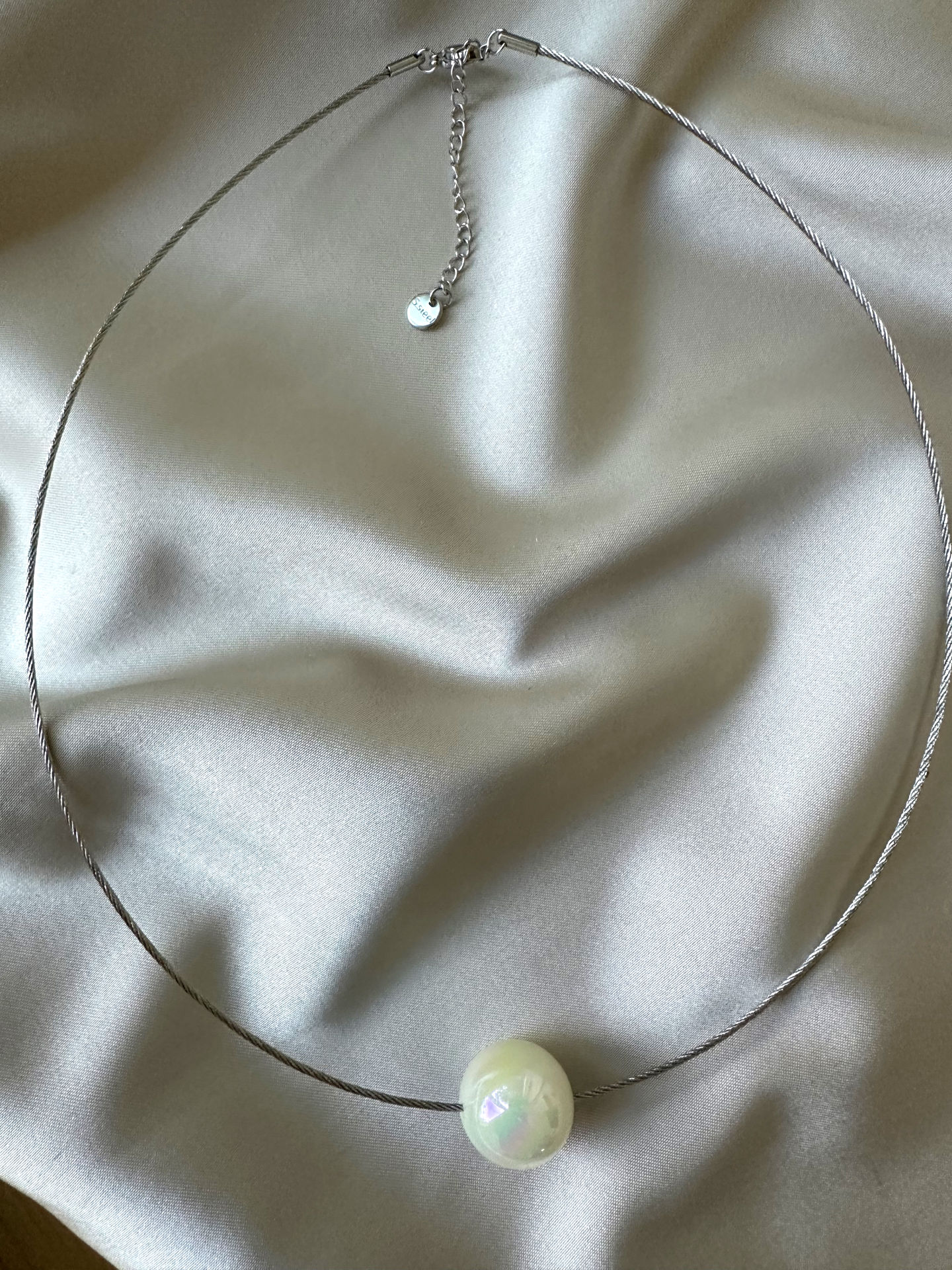 Çelik Hologram Yansımalı Kolye(Silver)