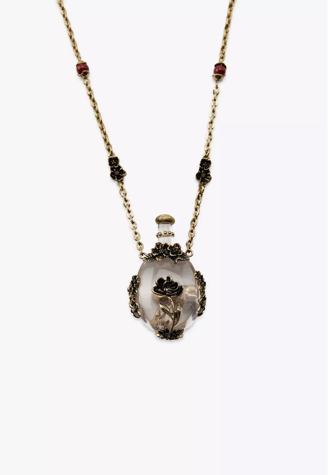 Marka Model Çiçekli Şişe Kolye