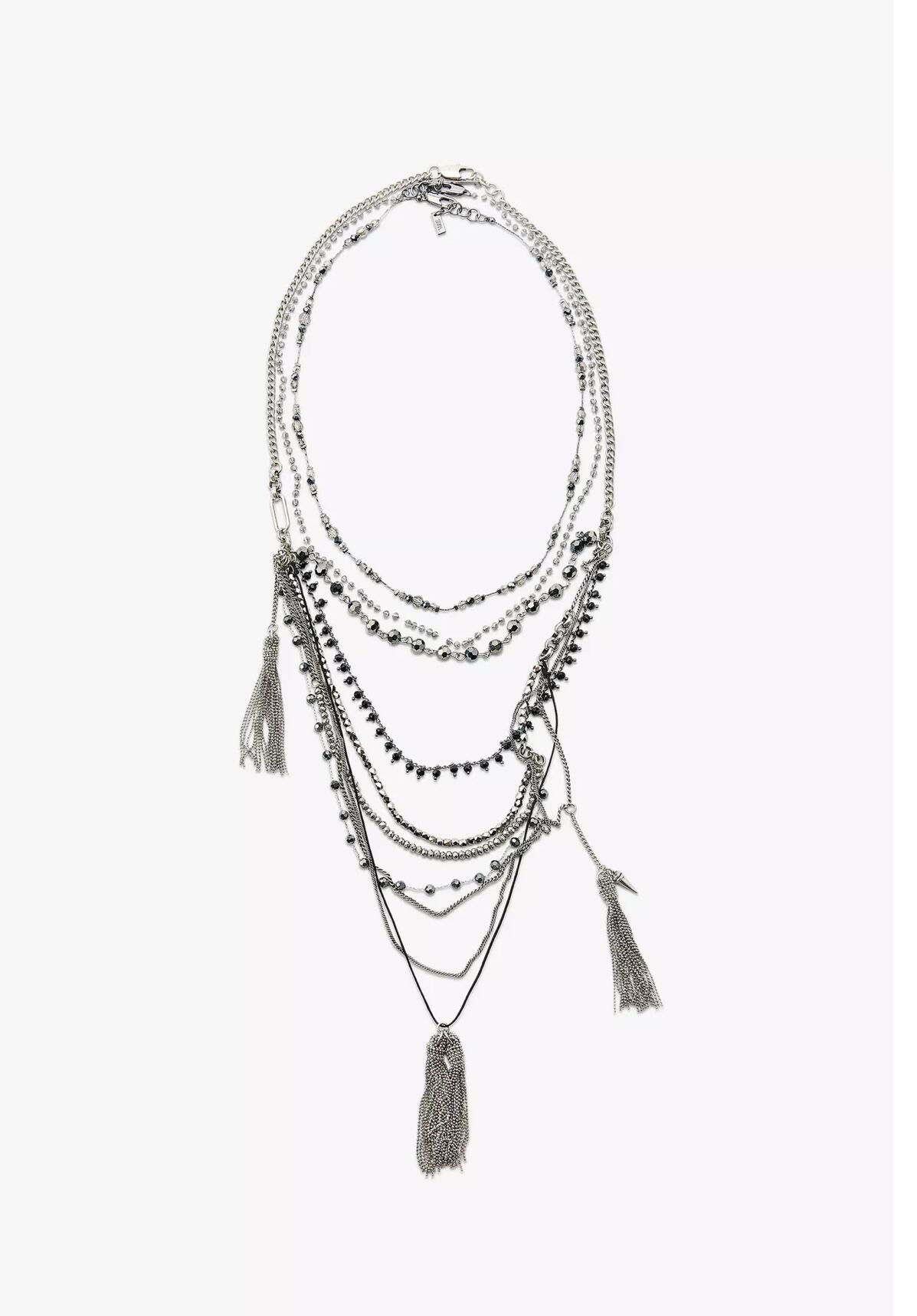 Marka Model Siyah Taşlı Kolye