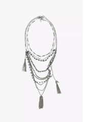 Marka Model Siyah Taşlı Kolye