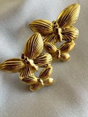 Çelik 2’li Kelebek Küpe