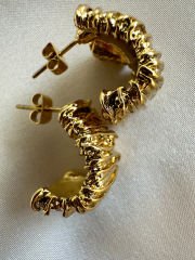 Çelik Tırtıklı Plaka Halka Küpe