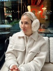 Ekru Peluş Kulaklık